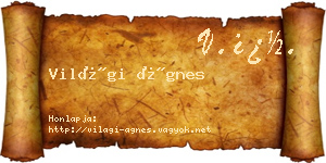 Világi Ágnes névjegykártya